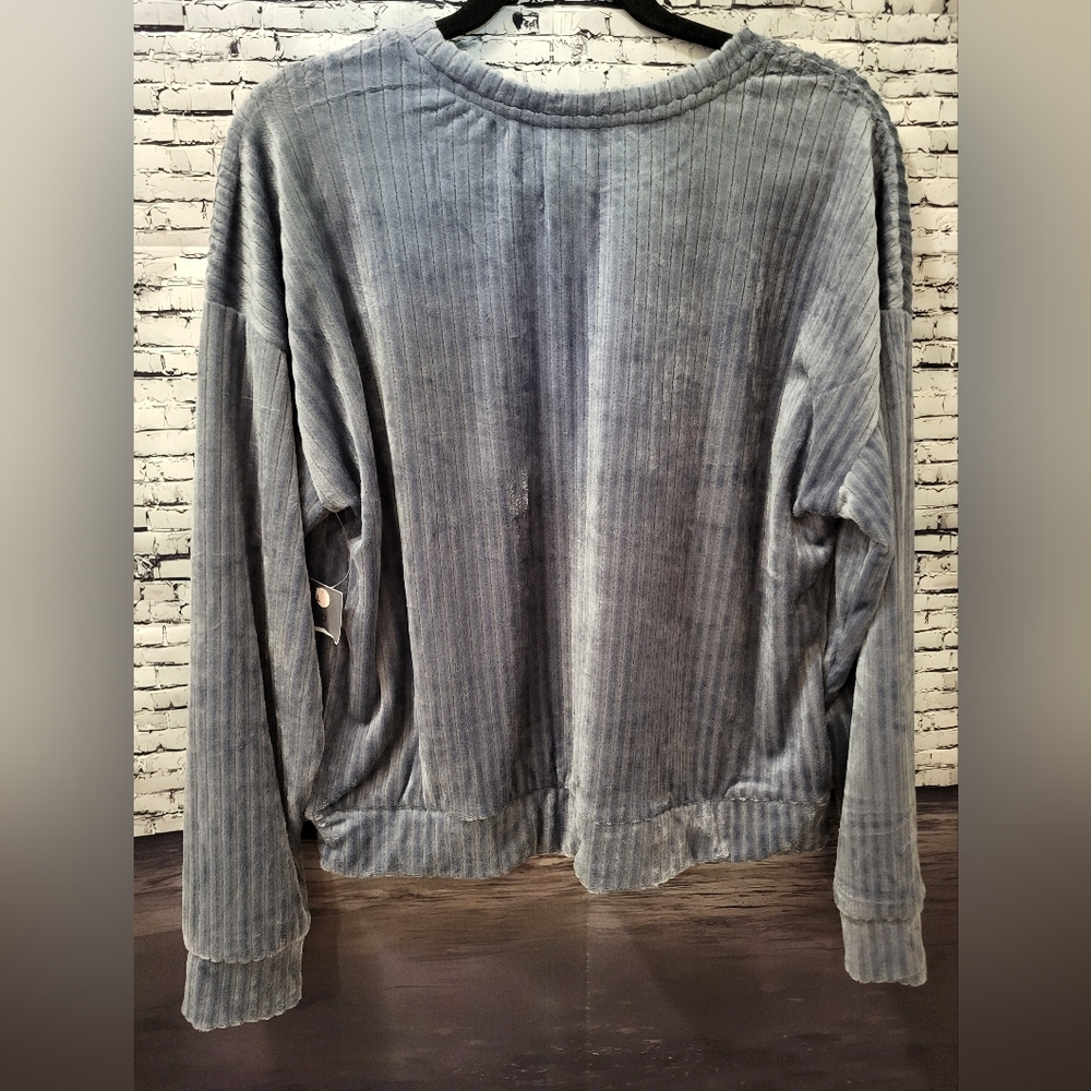 DANSKIN Ribbed Velour Long Sleeve Top & Pants Size Large - Picture 3 of 7